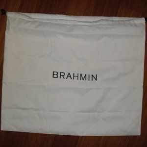 BRAHMIN LOGO WHITE DRAWSTRING CLOSE DUST BAG EUC